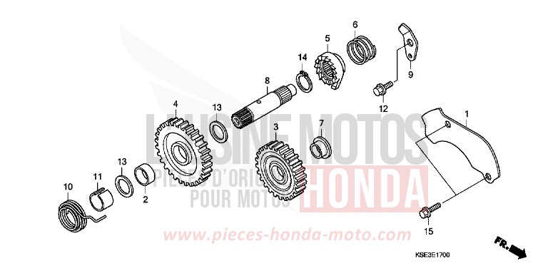 KICK STARTER SPINDLE for CRF150R "Big wheels" NOIR (NH1) from 2009